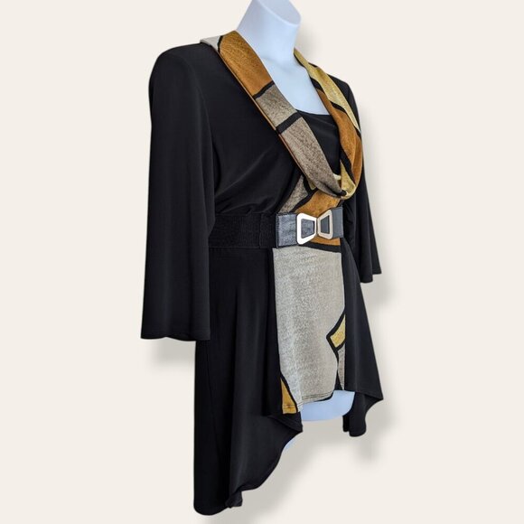 Frank Lyman Cowl Neck Belted Top - Picture 2 of 9